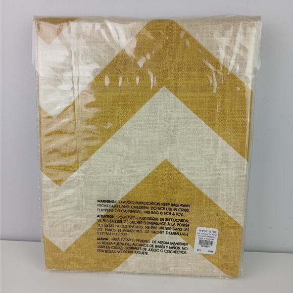 West Elm Avec Motifs Zigzag Window Panel 100% Cotton 48" x 84" Hidden Tab -Qty 2 - Picture 5 of 7